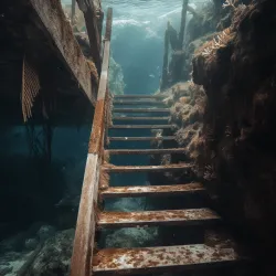 Underwater staircase in tropical sea