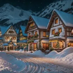 Beautiful bavarian christmas village