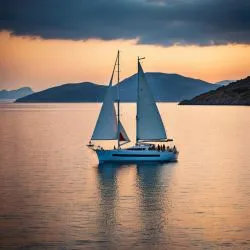 Sailing between islands in greece
