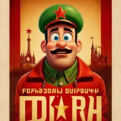 Poster for a disney pixar movie named with soviet union