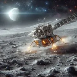 Statek kosmiczny lądujący na księżycu