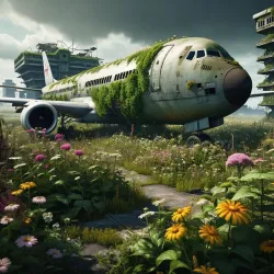 Moss-covered plane
