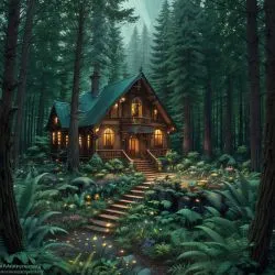 Fairytale house in the forest