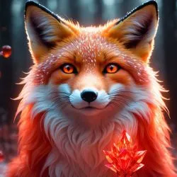 Fiery Crystal Fox in Enchanting Realm