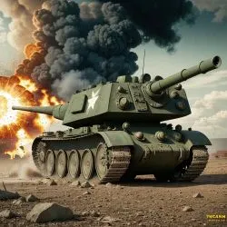 Tiger 1 tank world war 2 with an explosion field