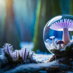 Photo of an alien orchid in glass sphere
